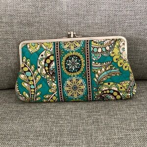 Vera Bradley Double Kiss Lock Wallet in Peacock